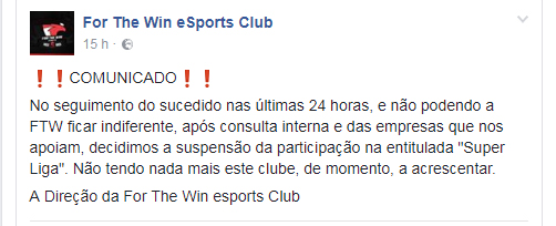 ftw comunicado superliga