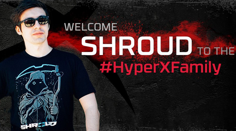 "shroud" é o novo embaixador da HyperX