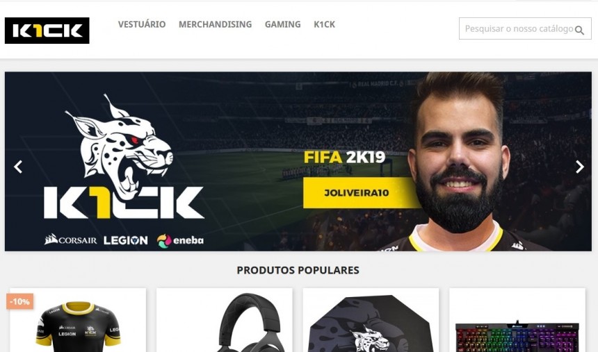 K1ck Esports Club apresentam a sua nova loja online