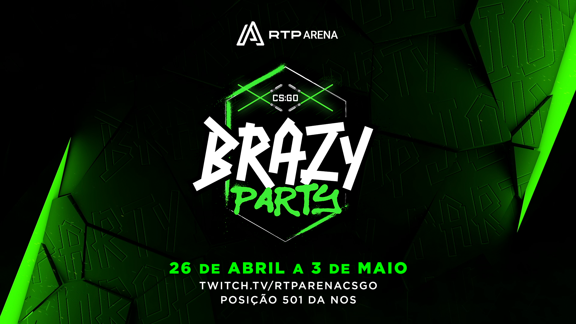 Brazy Party jogase na tua RTP Arena com SAW em destaque RTP Arena