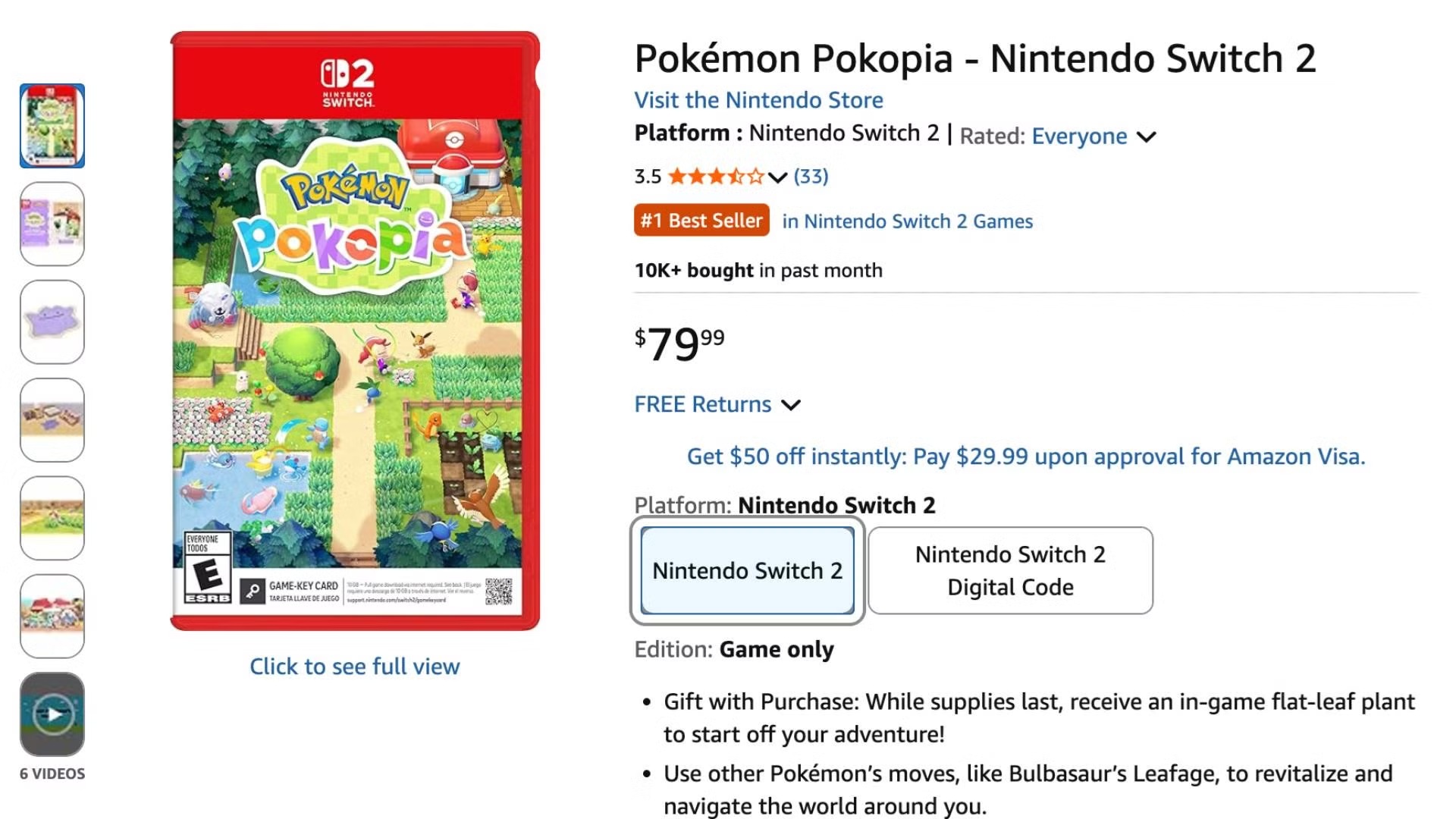 Pok&eacute;mon Pokopia Amazon