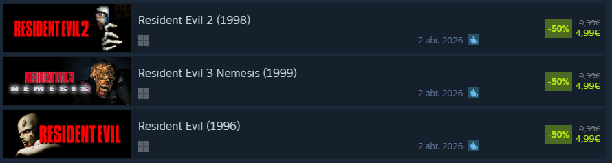 Trilogia Resident Evil Steam